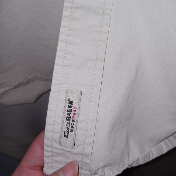 Vintage Eddie Bauer Legend Elkhorn Shirt Button Up Long Sleeve XLT Light Beige - Picture 4 of 11